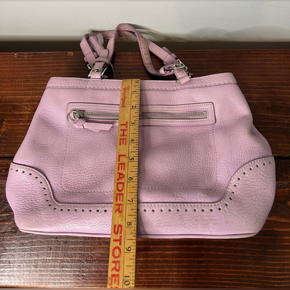 Vintage Y2K Coach Womens Purse Handbag Purple Lilac Leather Carryall Tote Bag - Picture 7 of 11